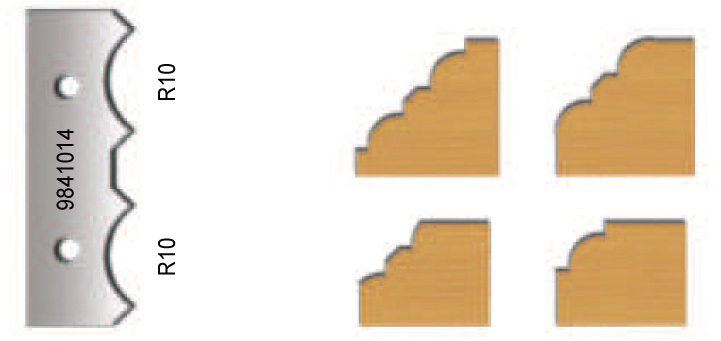 Utbytesskär till fräs Virutex 9841014; R=10; 10; 2 st.