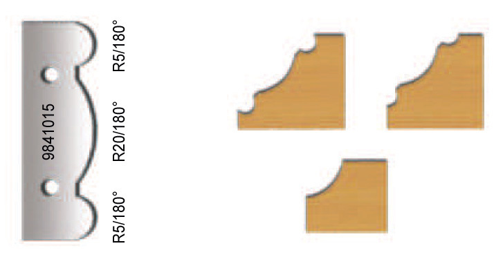 Utbytesskär till fräs Virutex 9841015; R=5/20; 5 180°; 2 st.