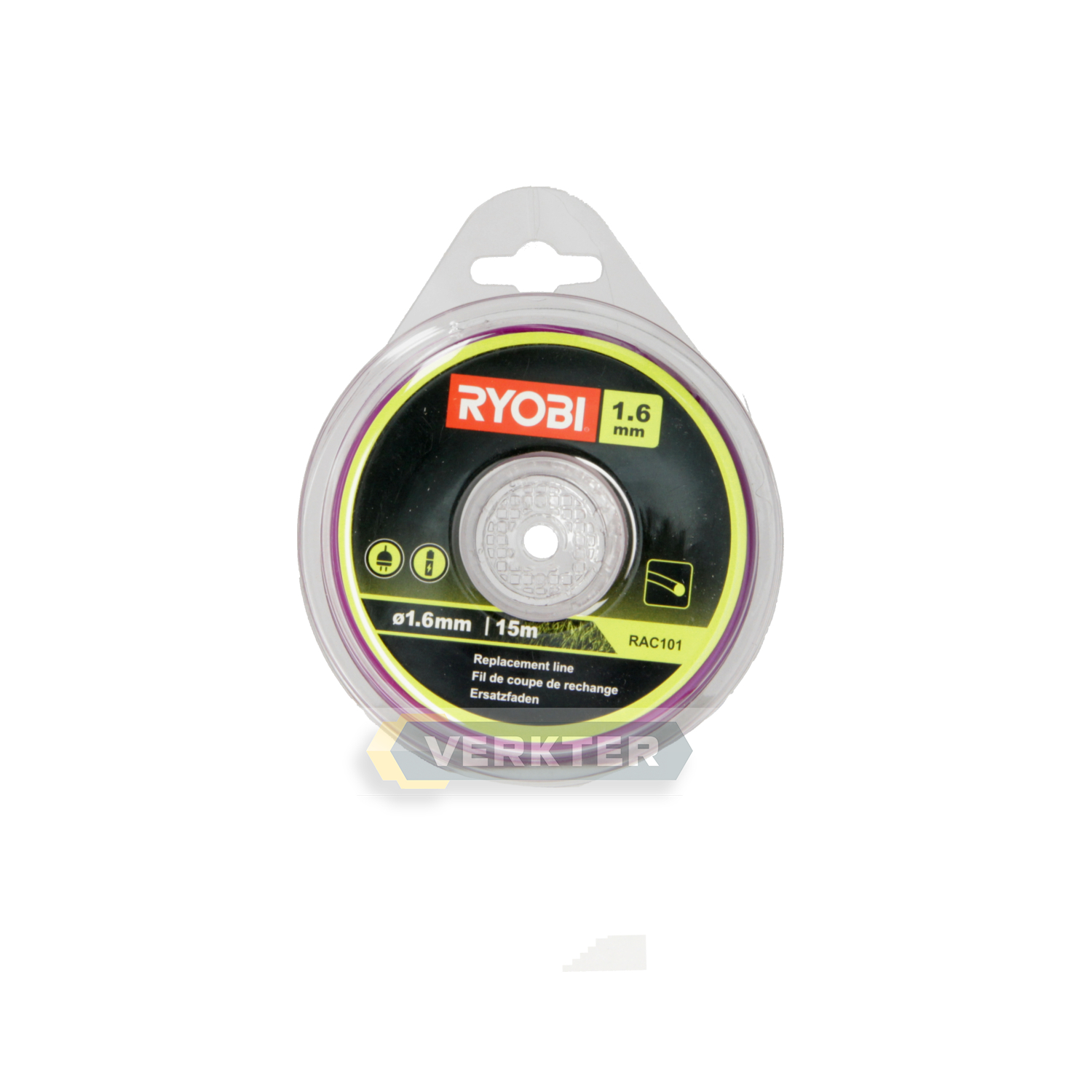 Trimmertråd Ryobi RAC101; 1,6 mm/15 m; (rund)