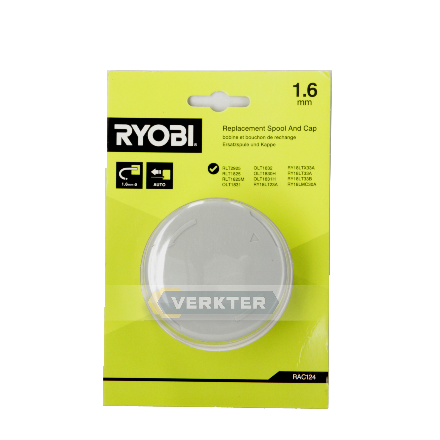 Spole med skärtråd med automatisk trådmatning  Ryobi RAC124