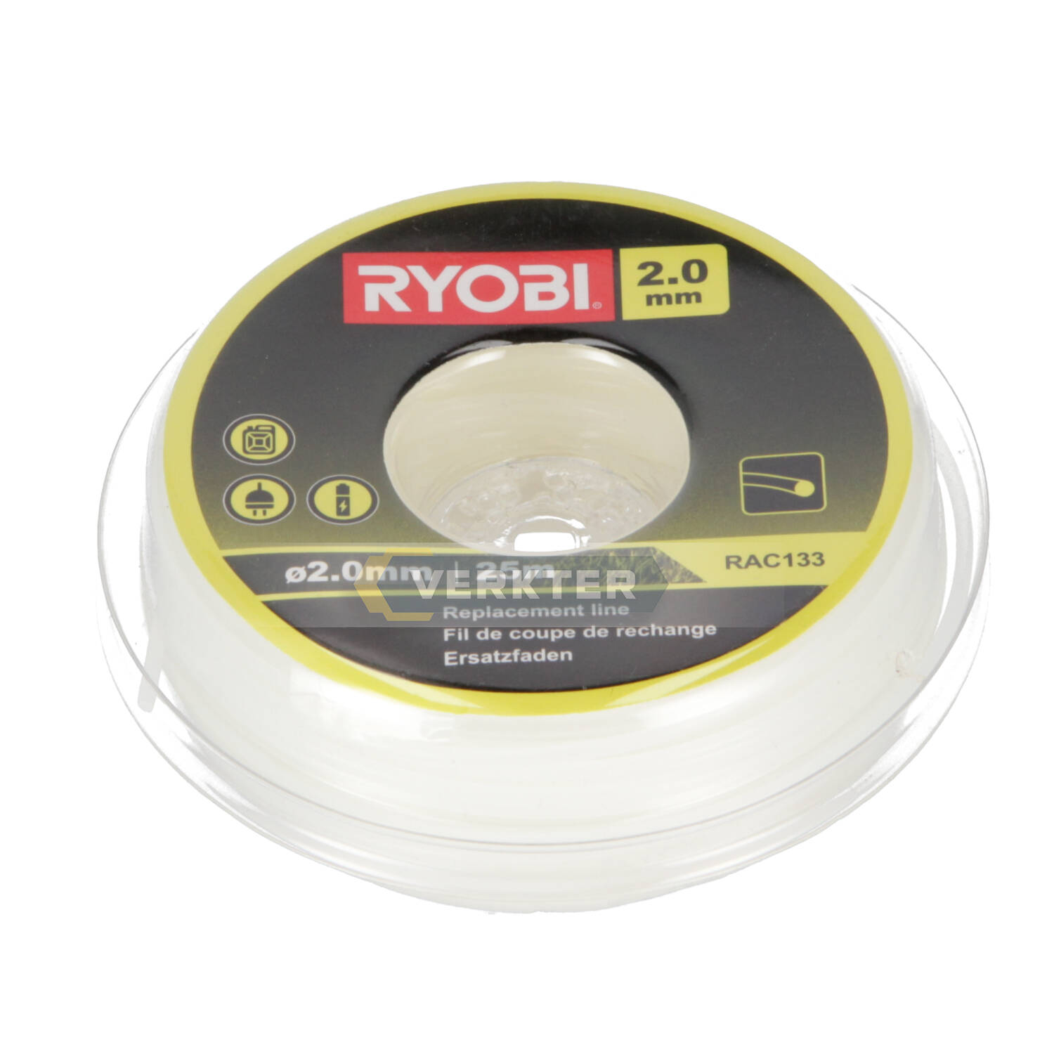 Trimmertråd Ryobi RAC133; 2,0 mm/25 m; (rund)
