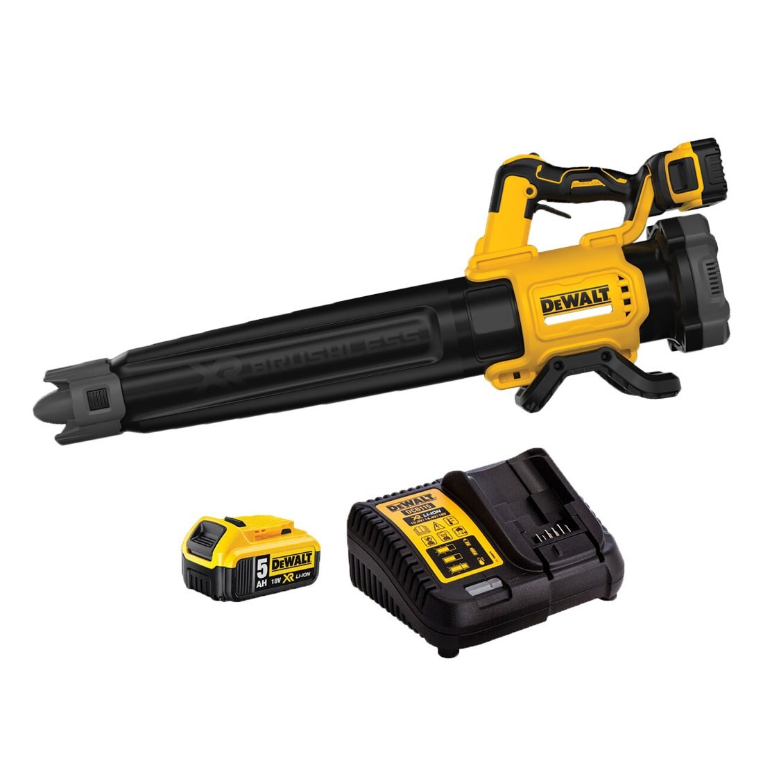 Batteridriven lövblås DeWalt DCMBL562P1-QW; 18 V; 1x5,0 Ah batt.