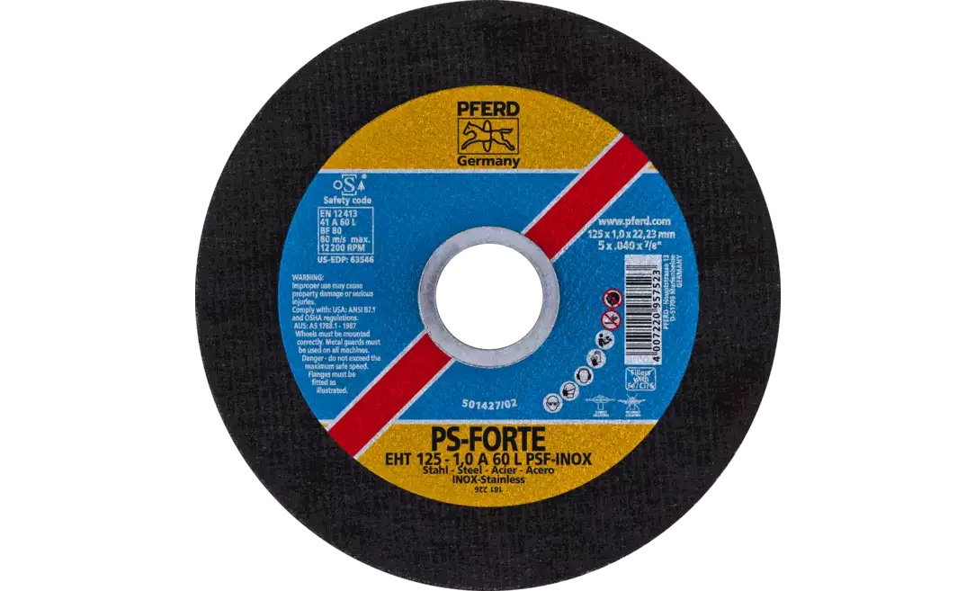 Kapskiva Pferd PSF Classic Steelox; 125x1x22,23 mm