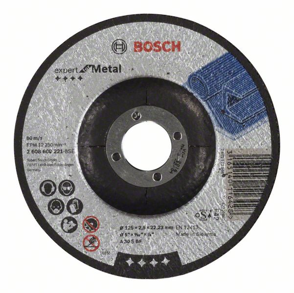 Kapskiva Bosch A30 S BF; 125x2,5 mm välvda