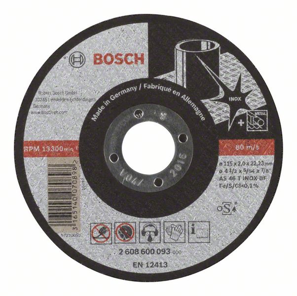 Kapskiva Bosch AS 46 T INOX BF; 115x2 mm