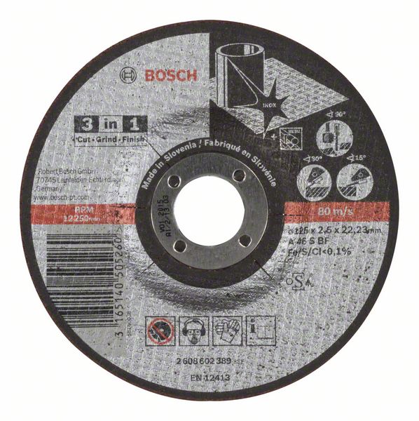 Skär-, slipskiva Bosch A46 S BF; 125x2,5 mm