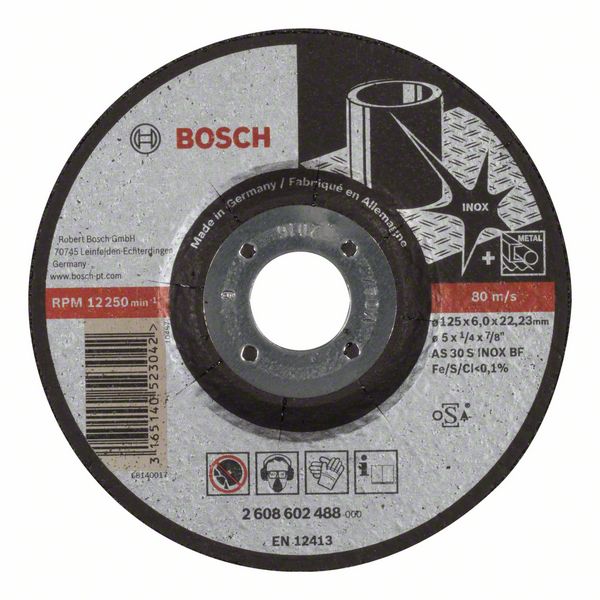 Slipskiva Bosch AS 30 S INOX BF; 125x6 mm