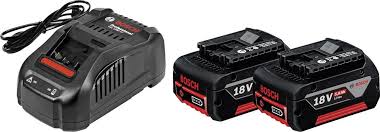 Batteri Bosch GBA; 18 V; 5,0 Ah; Li-ion; 2 st. + laddare GAL 1880 CV