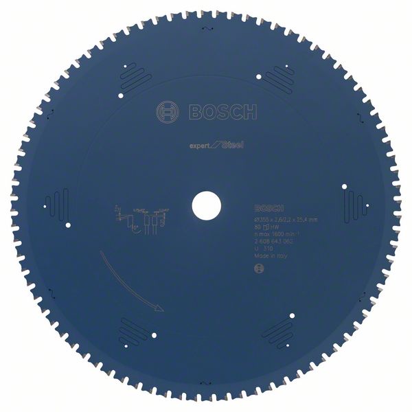 Sågklinga för metall Bosch; 355x2,5x25,4 mm; Z80; 0°