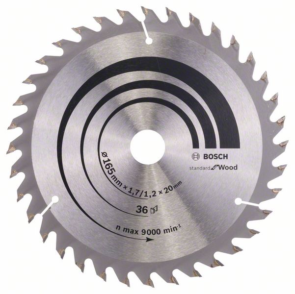 Sågklinga för trä Bosch; 165x1,7x20,0 mm; Z36; 15°