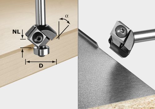 Kantfräs HW, vändskär Festool HW 27/55 mm med kullager