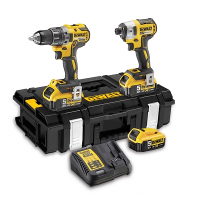 Verktygspaket DeWalt DCK266P3 (DCD796 + DCF887); 18 V; 3x5,0 Ah batt.