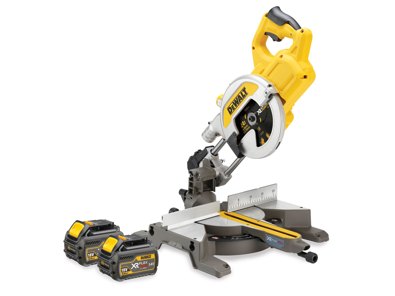 Kap-och geringssåg DeWalt FlexVolt DCS777T2; 54 V; 2x6,0 Ah batt.