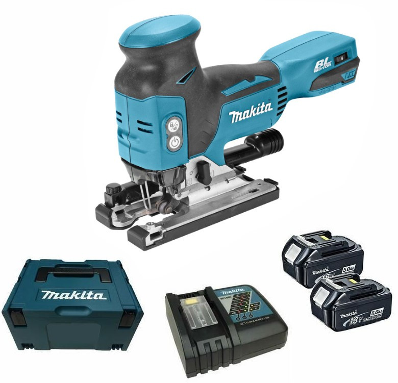 Batteridriven sticksåg Makita DJV181RTJ; 18 V; 2x5,0 Ah batt.