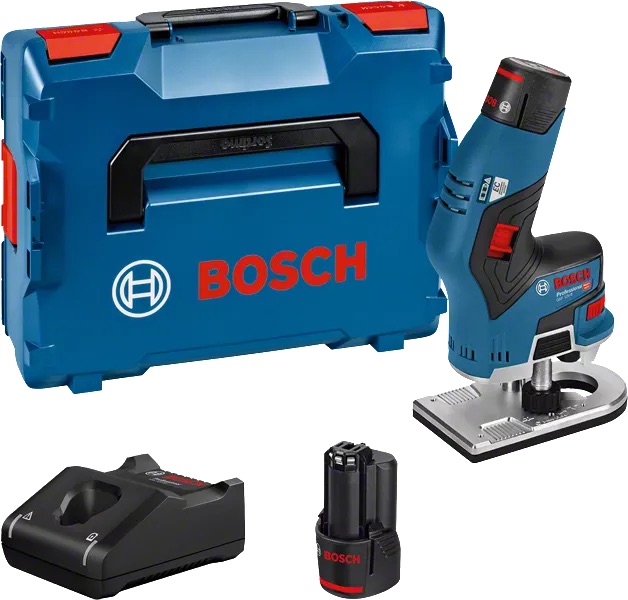 Kantfräsmaskin Bosch GKF 12V-8; 12 V; 2x3,0 Ah batt.