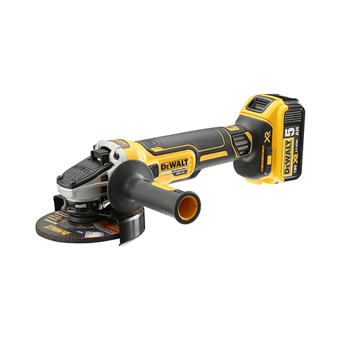 Vinkelslip DeWalt DCG405P2; 18 V; 2x5,0 Ah batt.