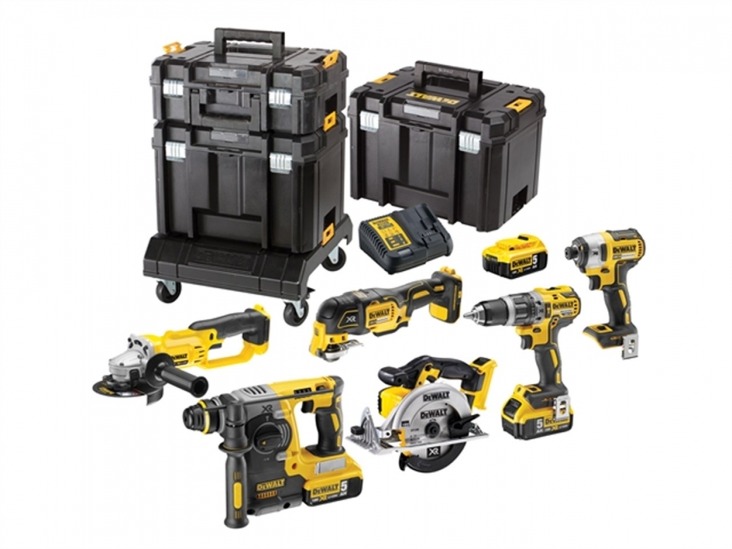 Verktygspaket Dewalt DCK654P3T (DCD796 + DCF887 + DCG412 + DCS355 + DCS391 + DCB273); 18 V; 3x5,0 Ah batt.