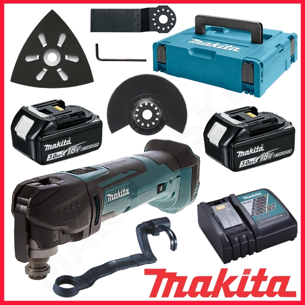 Flerfunktionsverktyg Makita DTM51RFJX1; 18 V; 2x3,0 Ah batt. + tillbehör