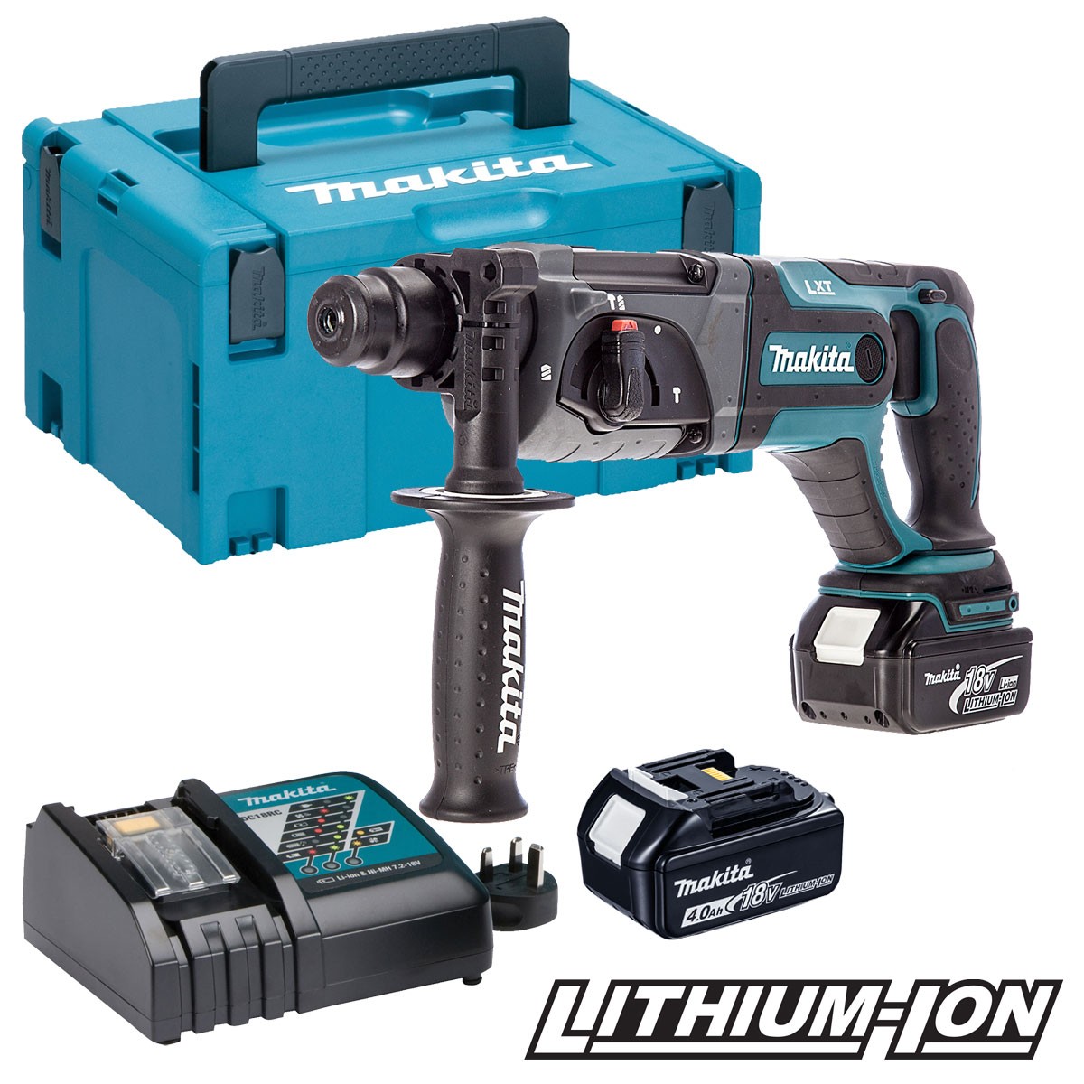 Batteridriven borrhammare Makita DHR241RTJ; 2,0 J; SDS-plus; 18 V; 2x5,0 batt.