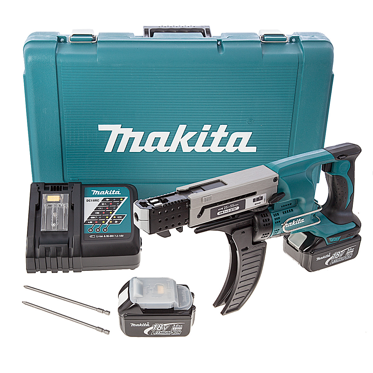 Skruvdragare Makita DFR550RFE; 18 V; 2x3,0 Ah batt.