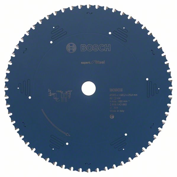 Sågklinga för metall Bosch EXPERT FOR STEEL; 305x2,6x25,4 mm; Z60; 0°