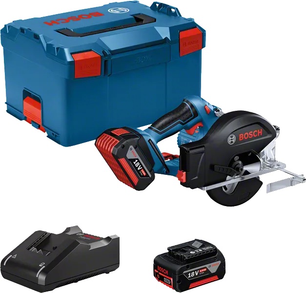 Batteridriven cirkelsåg Bosch GKM 18V-50 Professional; 18 V; 2x5,0 Ah batt.