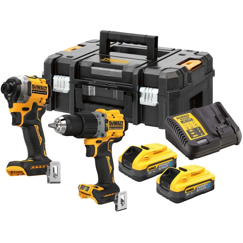 Verktygspaket DeWalt DCK2050H2T-QW (DCD805 + DCF850); 18 V; 2x5,0 Ah batt.