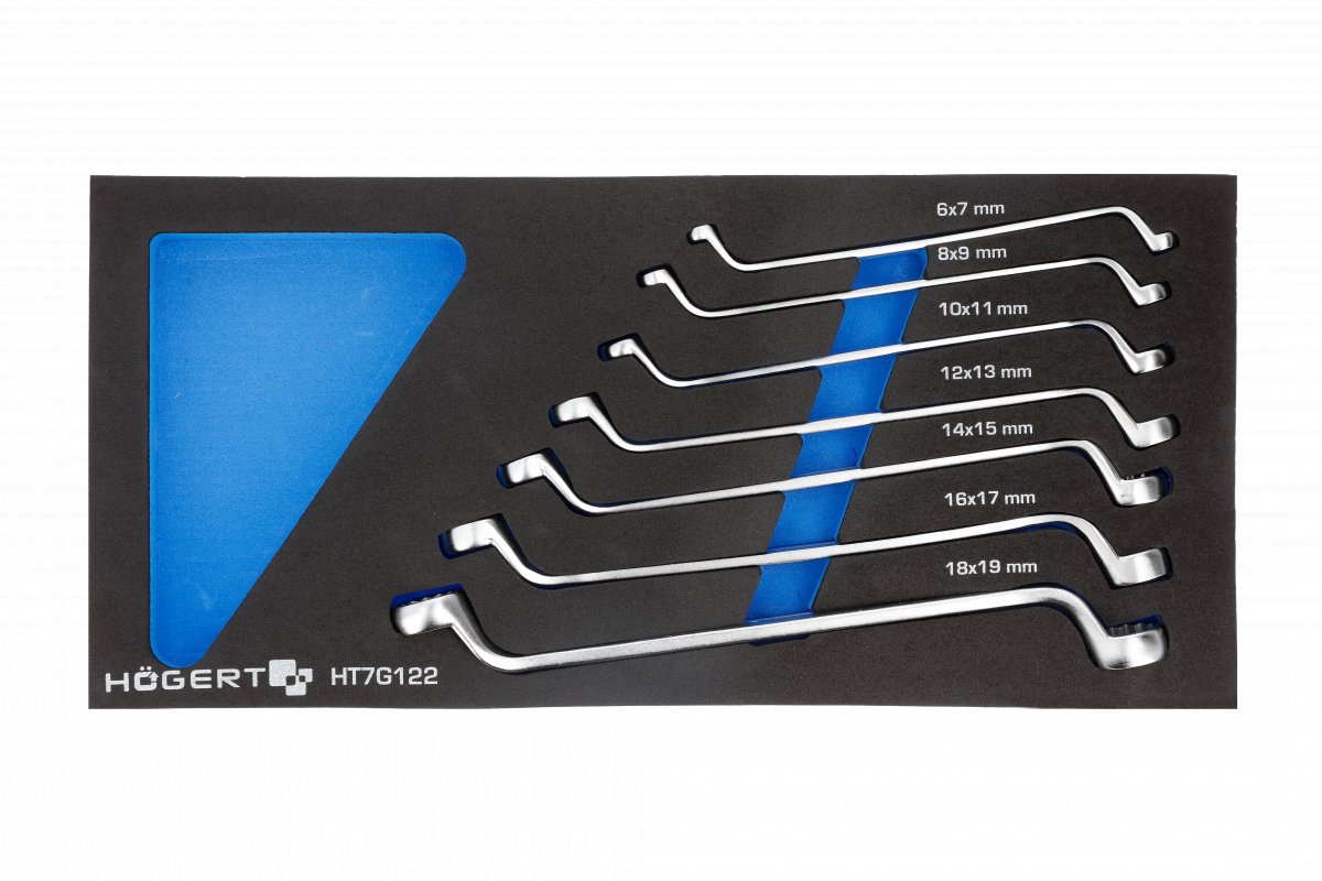 Hylsnyckelsats Hogert HT7G122; 6,0-19 mm; 7 st.