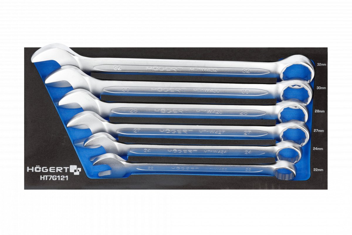 Hylsnyckelsats Hogert HT7G121; 22-32 mm; 6 st.