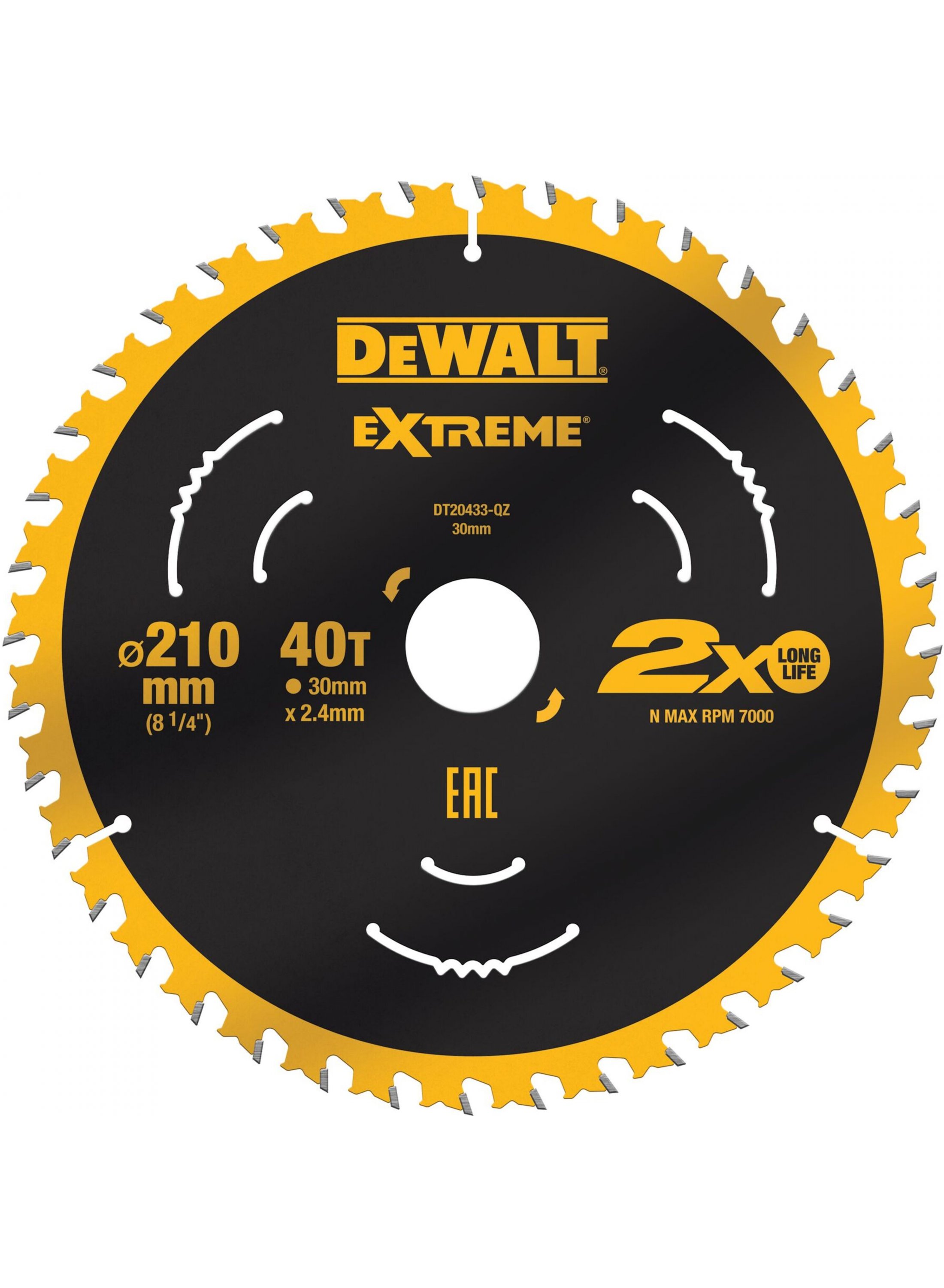 Sågklinga DeWalt DT20433-QZ; 210x30 mm; Z40