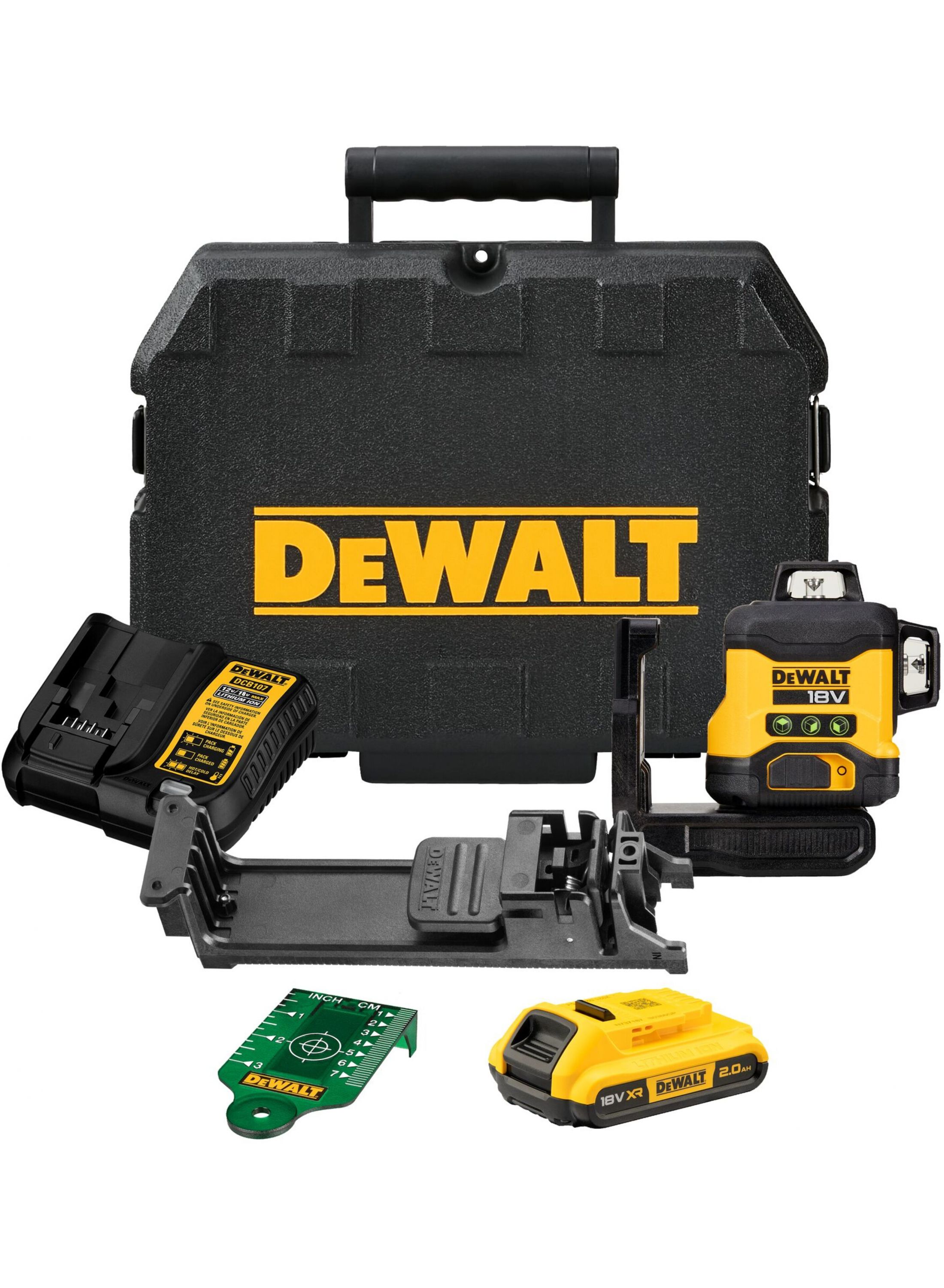 Korslinjelaser DeWalt DCLE34031D1-QW; 18 V; 1x2,0 Ah batt.