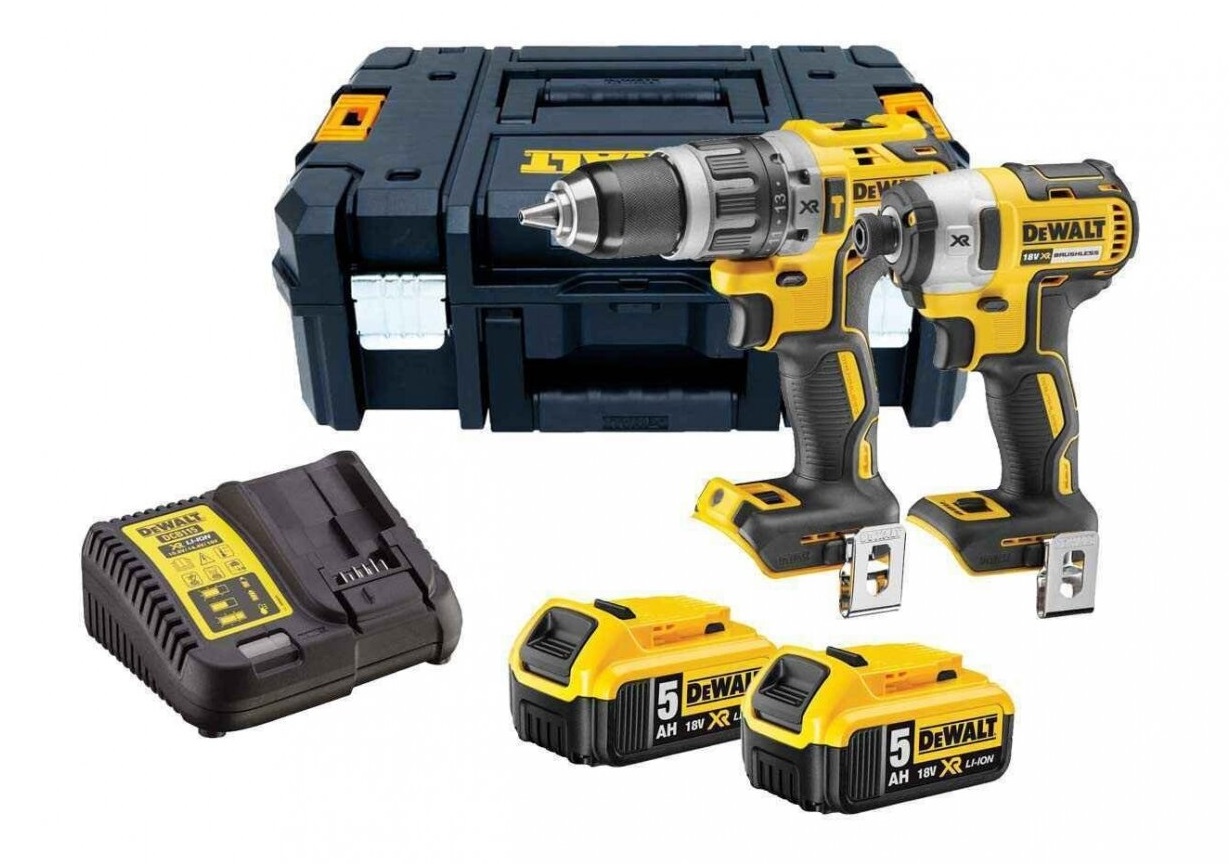 Verktygspaket DeWalt DCK266P2LR-QW (DCD796 + DCF887); 18 V; 2x5,0 Ah batt.