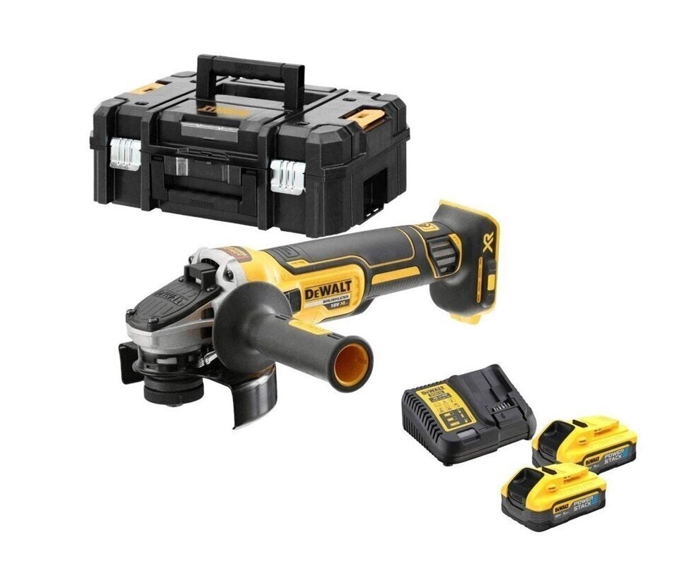 Vinkelslip DeWalt DCG405H2T-QW; 18 V; 2x5,0 Ah batt.