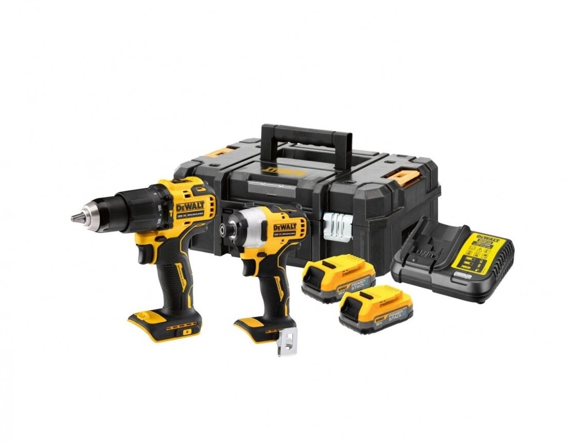 Verktygspaket DeWalt DCK2062E2T-QW (DCD709 + DCD809); 18 V; 2x1,7 Ah batt.