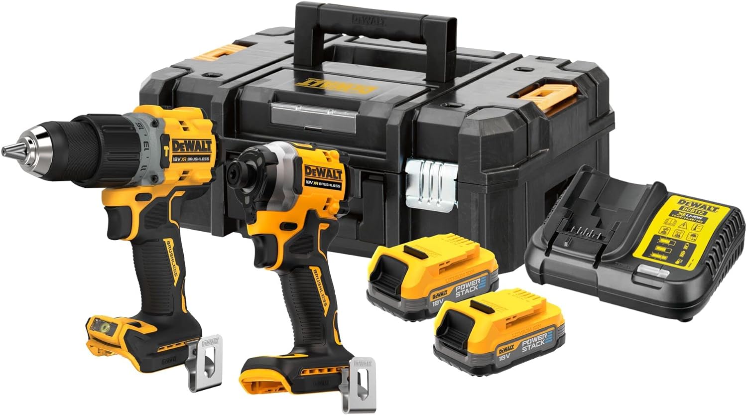 Verktygspaket DeWalt DCK2050E2T-QW (DCD805 + DCF850); 18 V; 2x1,7 Ah batt.