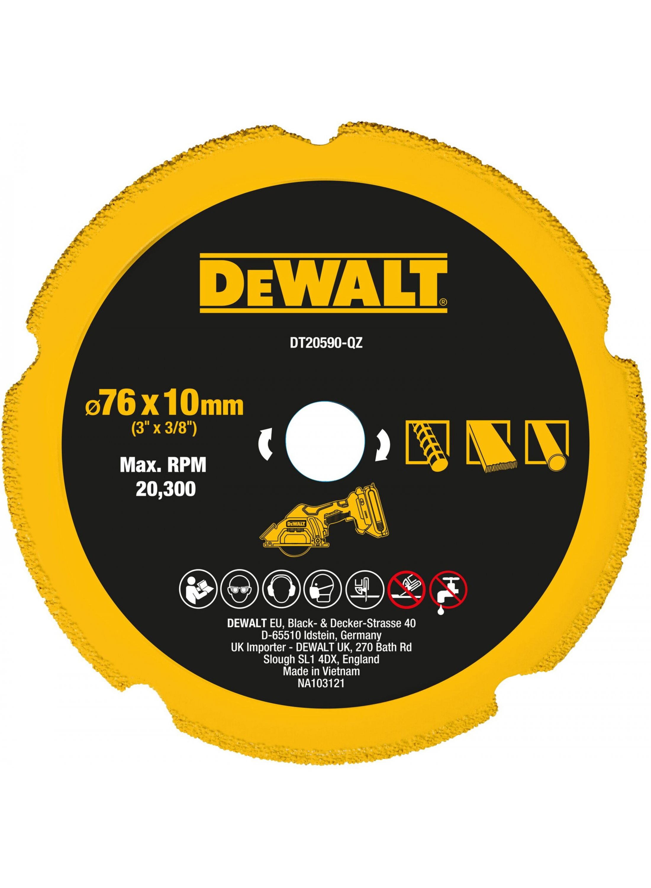Diamantkapskiva DeWalt DT20590-QZ; 76 mm