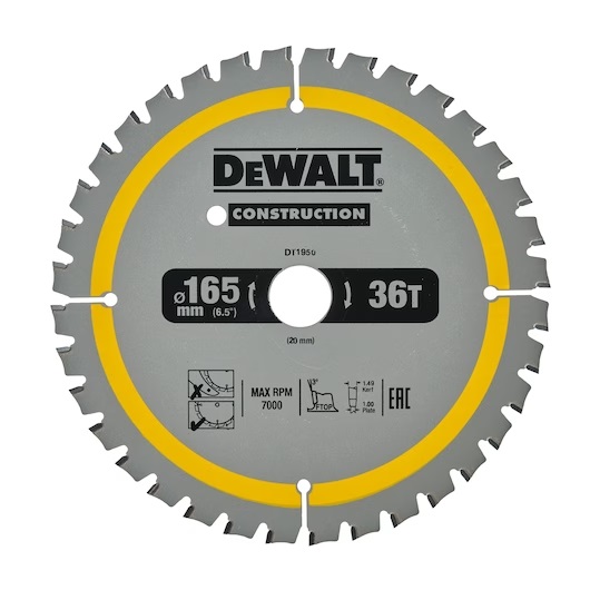 Sågklinga DeWalt DT1950-QZ; 165x20 mm; Z36