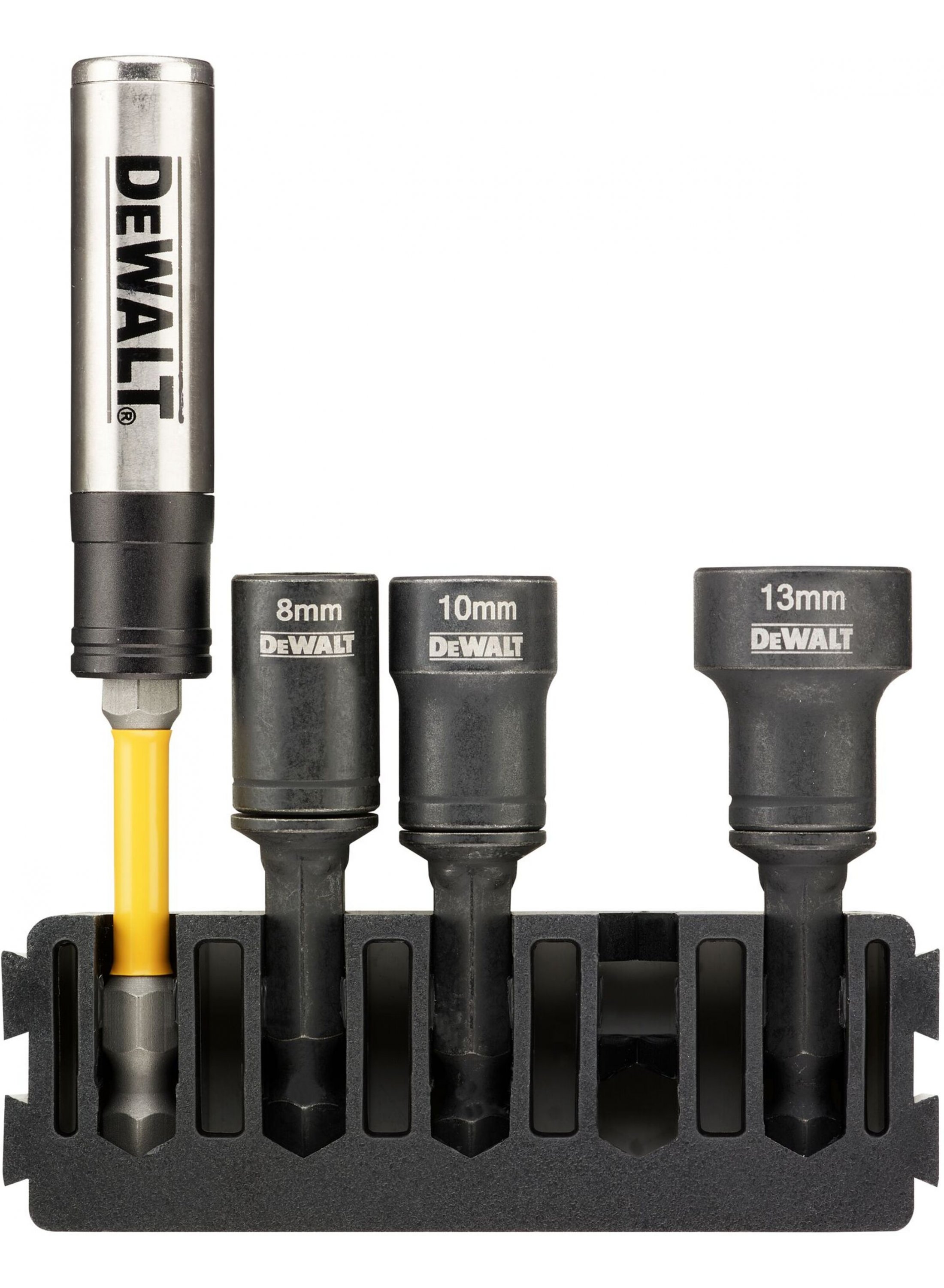 Hylsnyckelsats DeWalt DT70827-QZ; 8-13 mm; 3 st. + Magnethållare