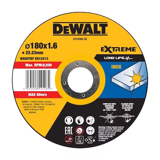 Kapskiva DeWalt DT43908-QZ; 180x22,23 mm