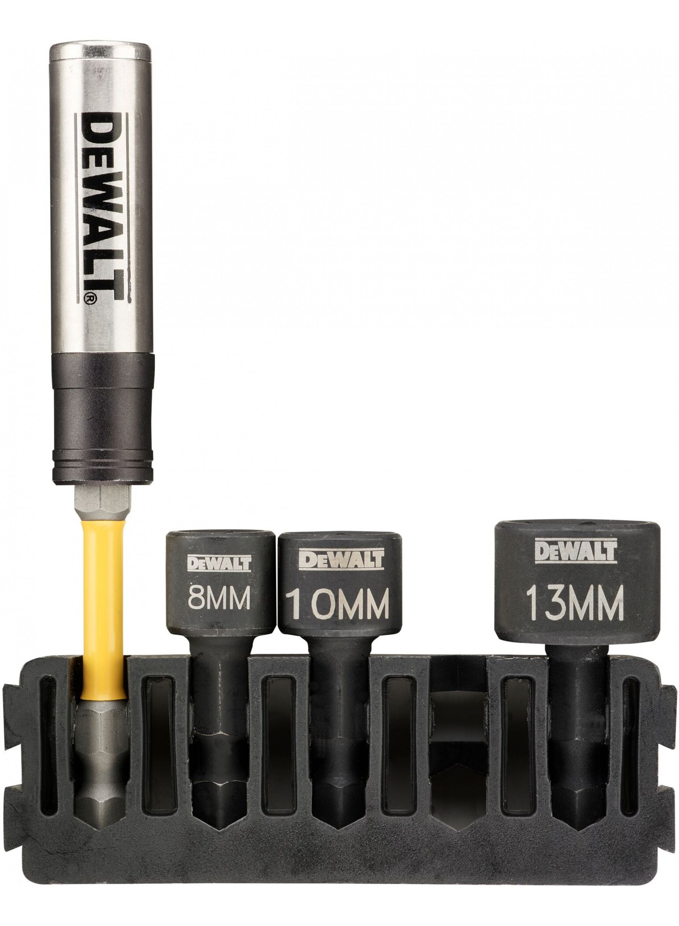 Hylsnyckelsats DeWalt DT70826-QZ; 8-13 mm; 3 st. + Magnethållare