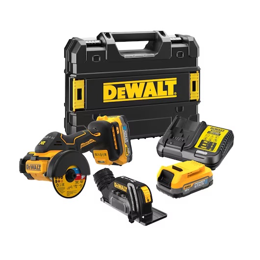 Vinkelslip DeWalt DCS438E2T-QW; 18 V; 2x1,7 Ah batt.