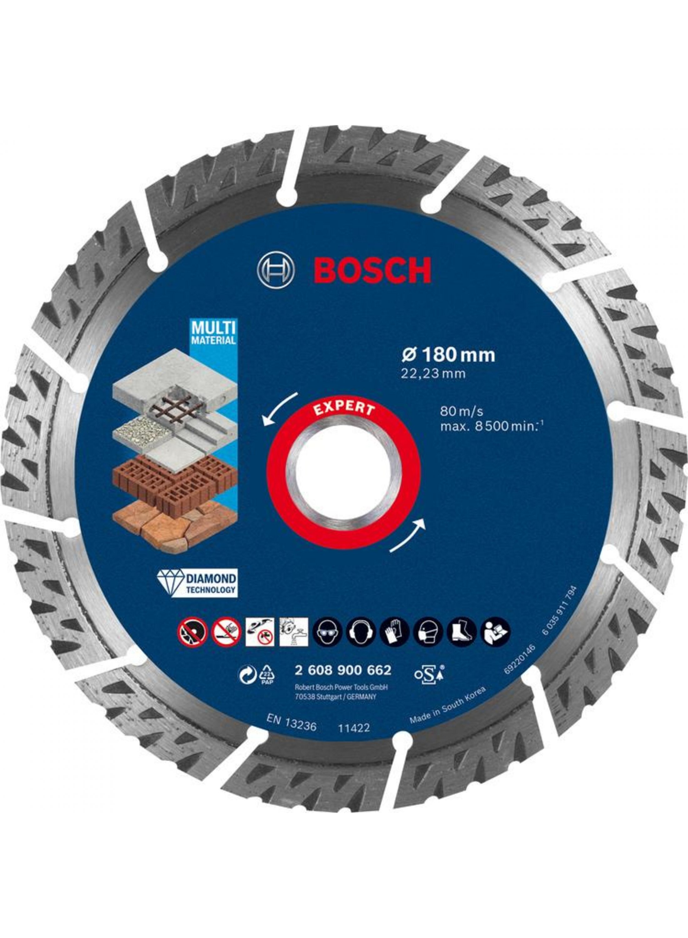 Diamantkapskiva Bosch 2608900662; 180x22,23 mm
