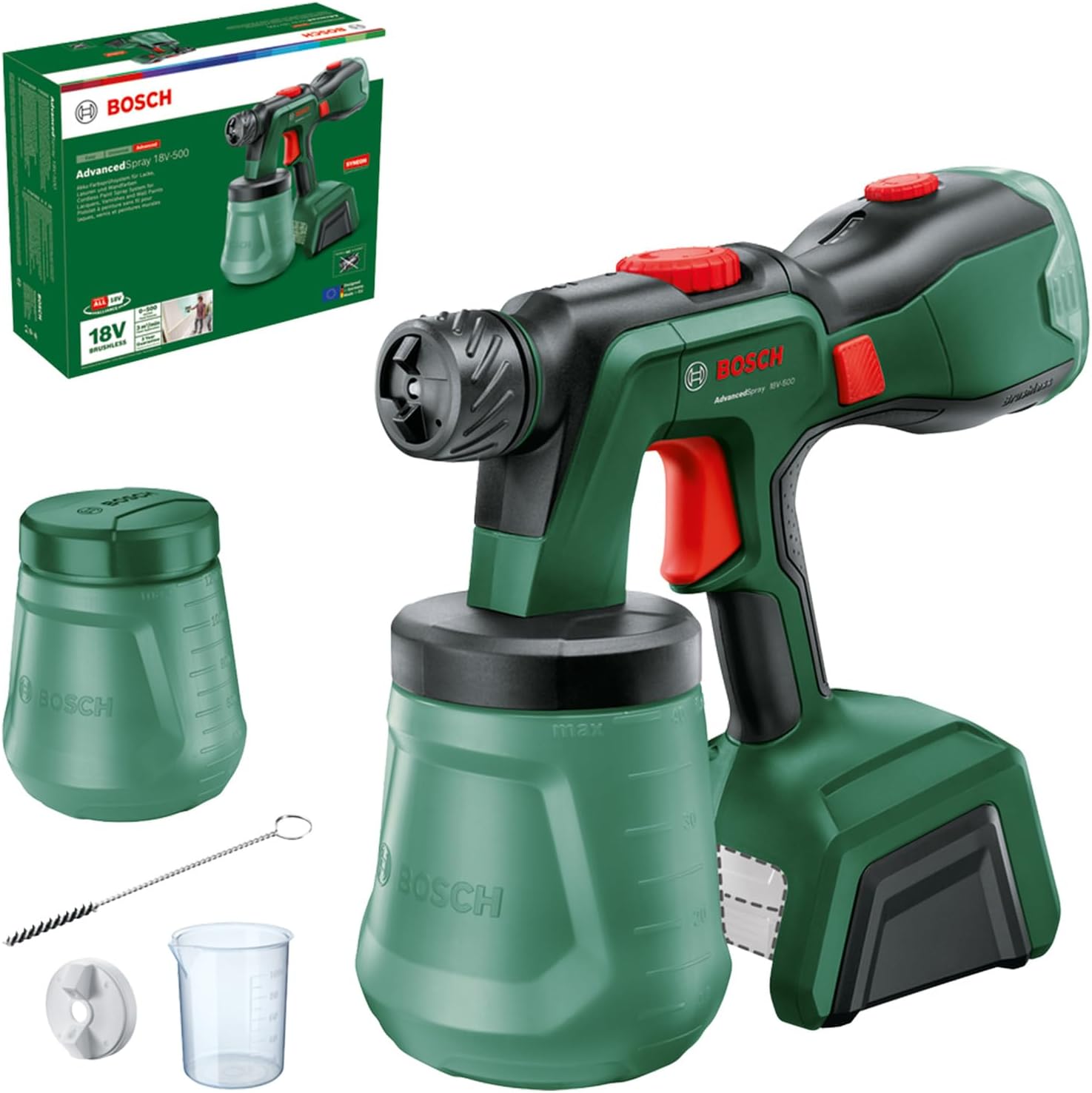 Färgspruta Bosch AdvancedSpray 18V-500; 18 V (utan batteri och laddare)