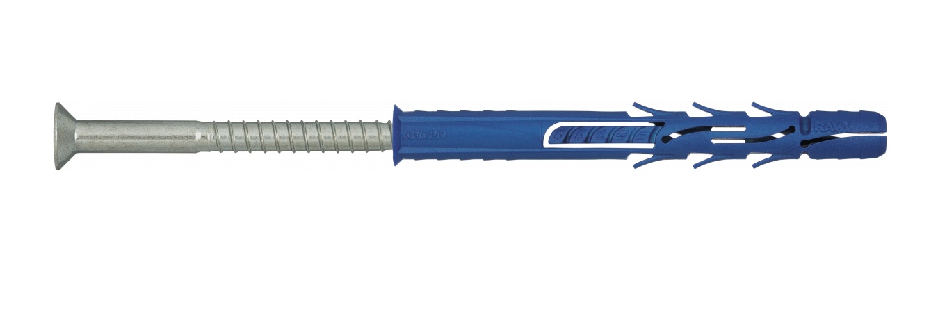 Nylonplugg med skruv RawlPlug R-FF1-N-10L120; 9,8x120 mm; 7,0x127 mm; T40; 25 st.