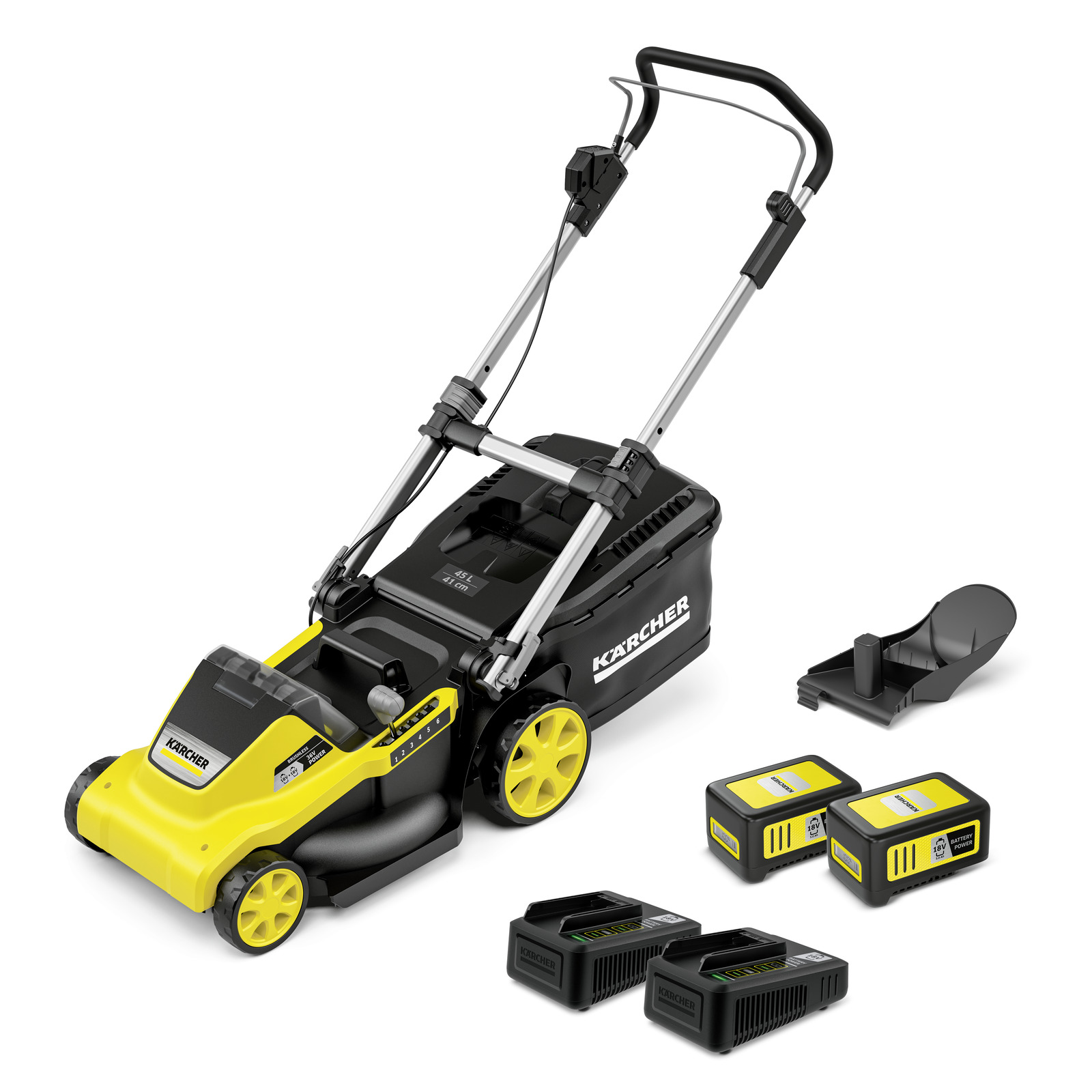 Batteridriven gräsklippare Karcher LMO 5-18 Dual Battery Set; 18 V; 2x5,0 Ah batt.