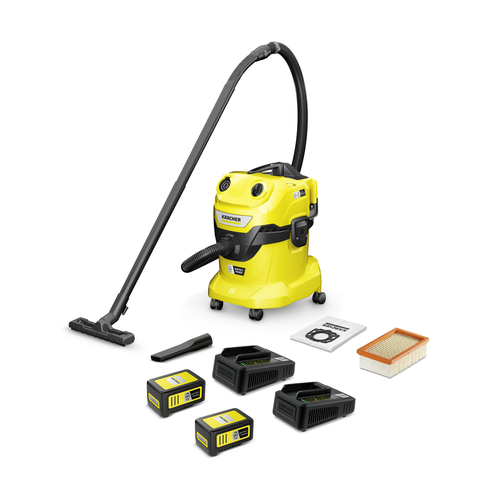 Våt-/ torrdammsugare Karcher WD 4-18 Dual Battery Set