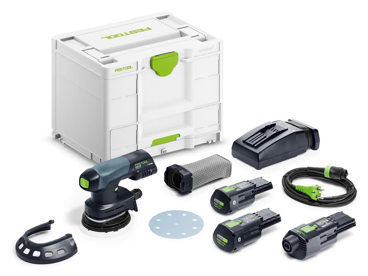 Excenterslip Festool ETSC 125 3,0 I-Set; 18 V; 2x3,0 Ah batt.
