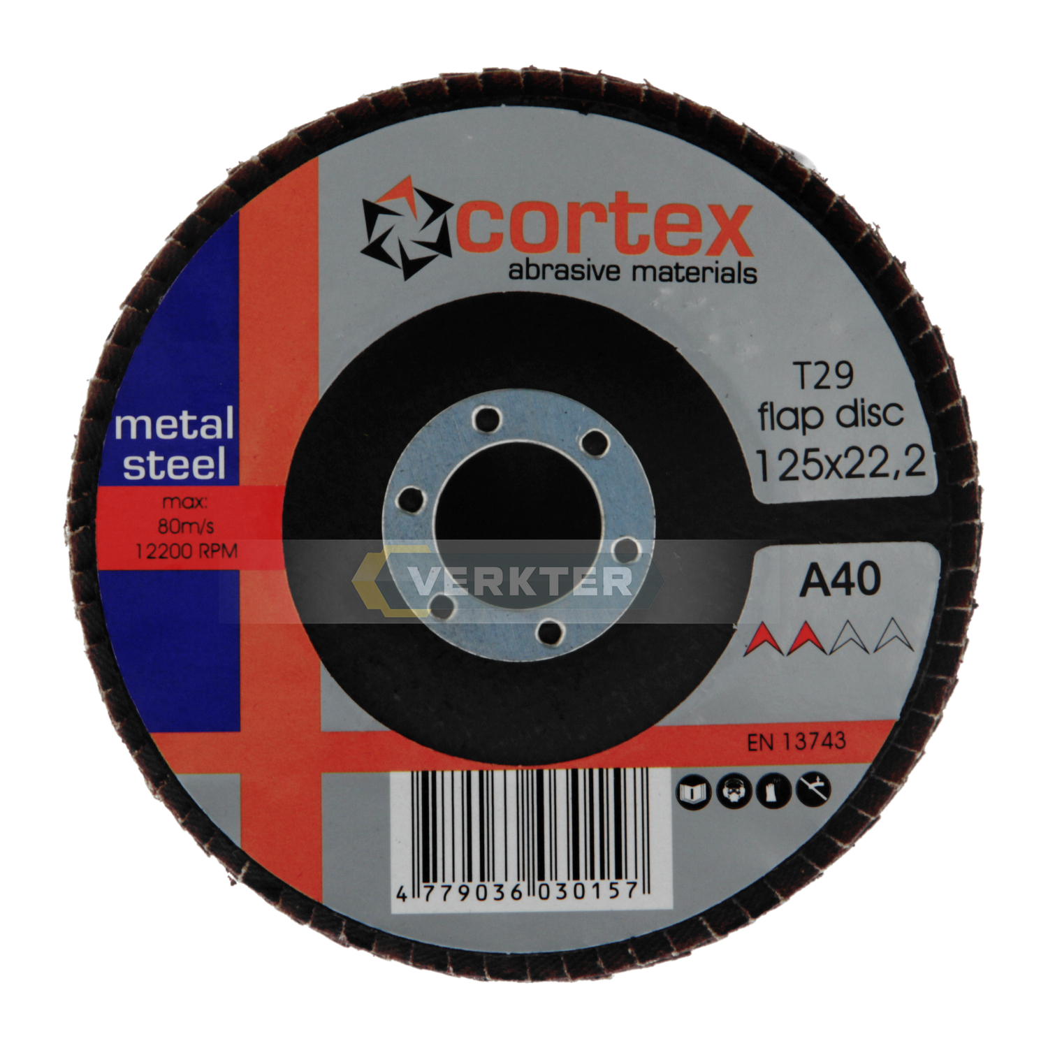 Lamellrondeller Cortex 30921; 125 mm; P40; 6 st.