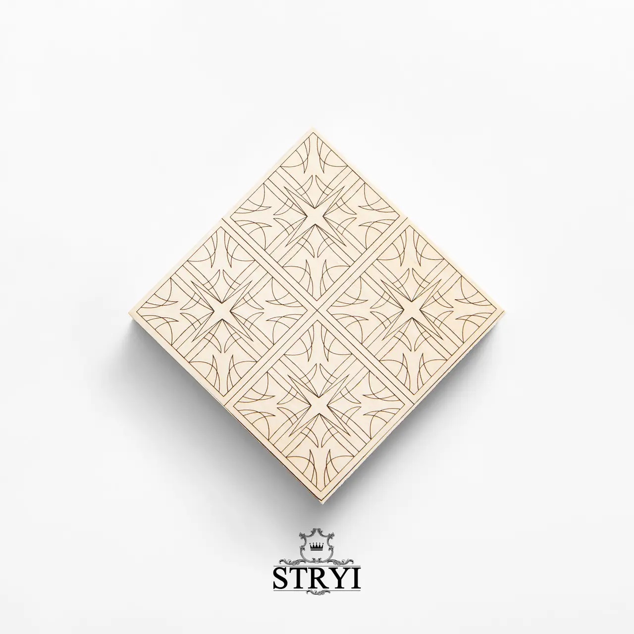 Träskiva - mall STRYI; 100x100x20 mm;