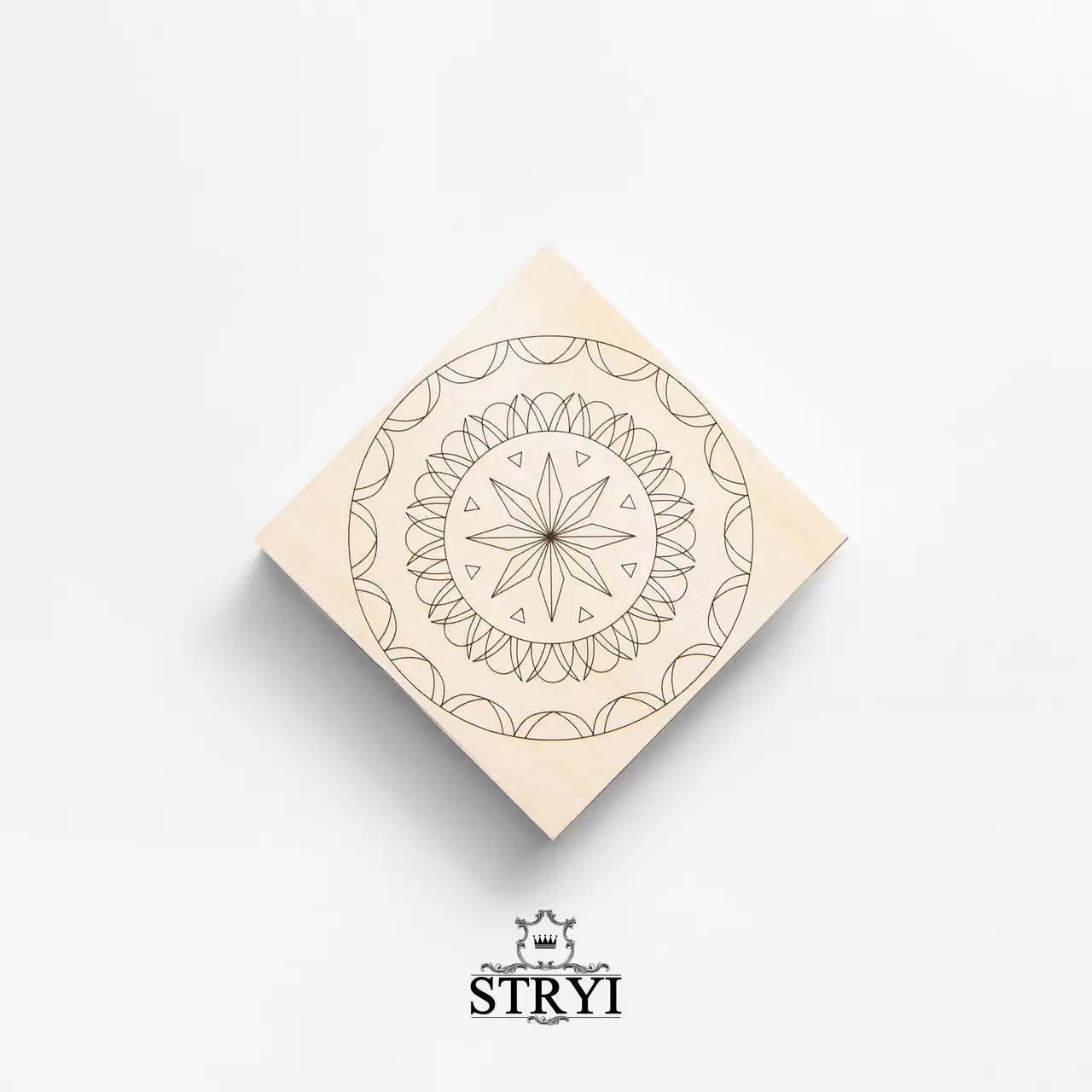 Träskiva - mall STRYI; 100x100x20 mm;